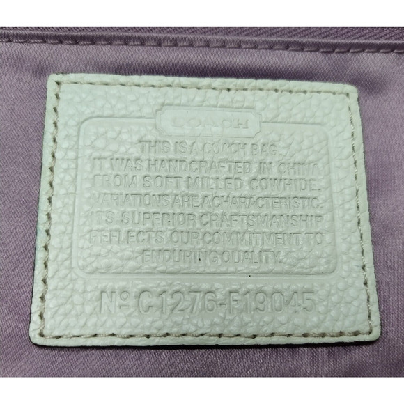 Coach Penelope Beige Pebbled Leather Turnlock Front Pocket Zipper Shoulder Bag - Picture 12 of 16